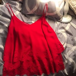 FRANCESCA Red sleeveless blouse